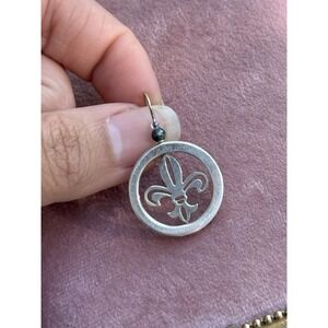One Sterling Silver Mignon Faget Fleur De Lis Amulet Single Earring Replacement